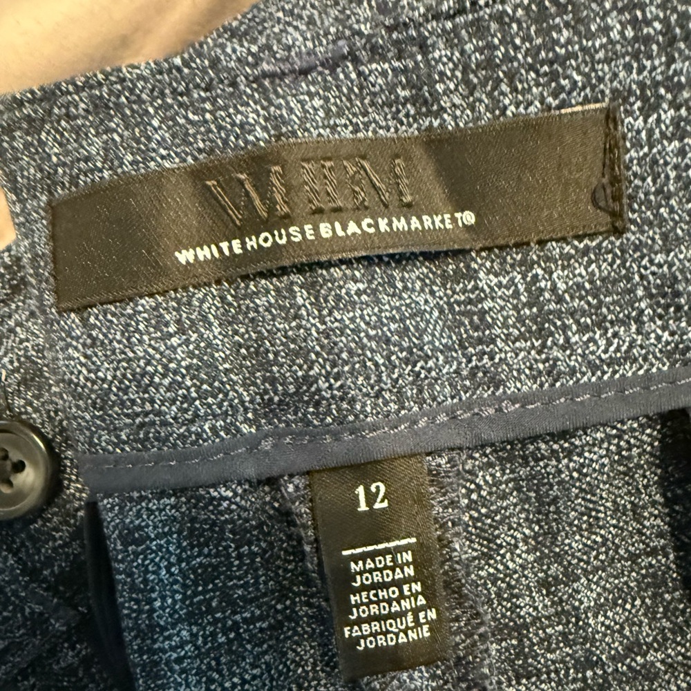 White House Black Market Blue Tweed Blazer